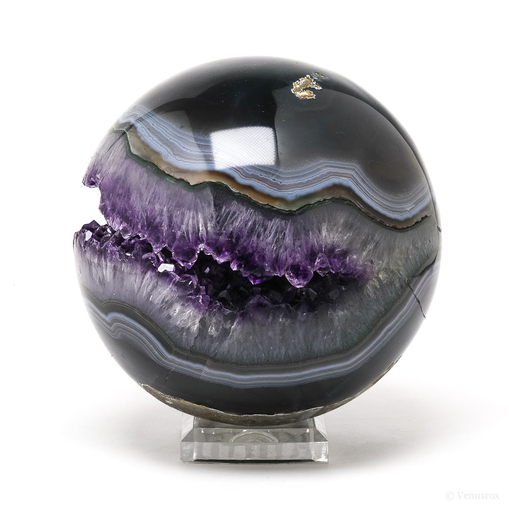 Amethyst with Agate Geode Sphere from Brazil | Venusrox