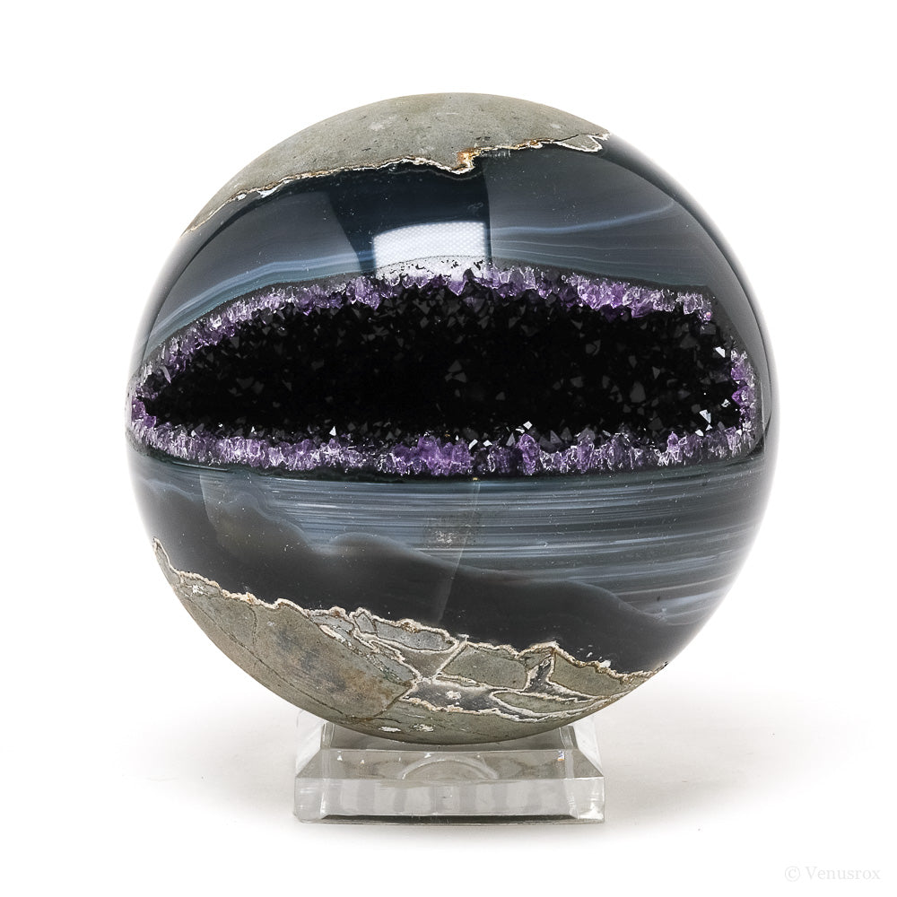 Amethyst with Agate Geode Sphere from Brazil | Venusrox