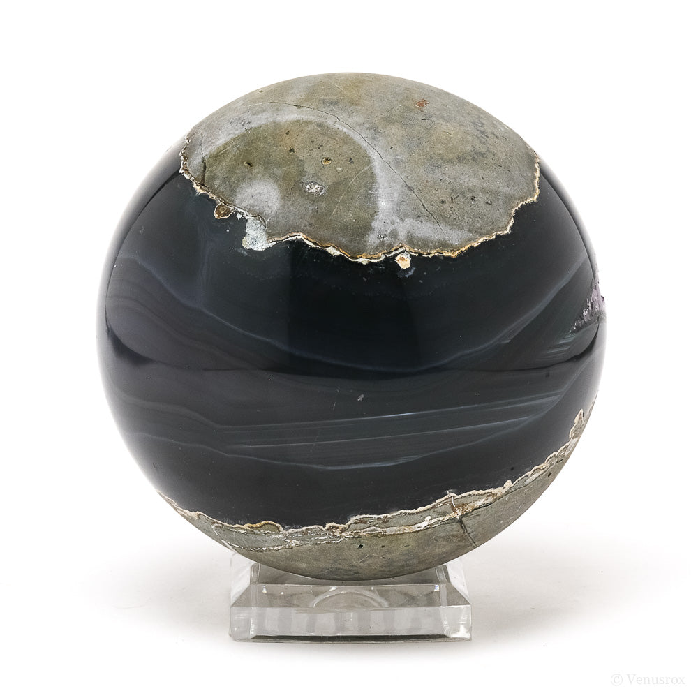 Amethyst with Agate Geode Sphere from Brazil | Venusrox