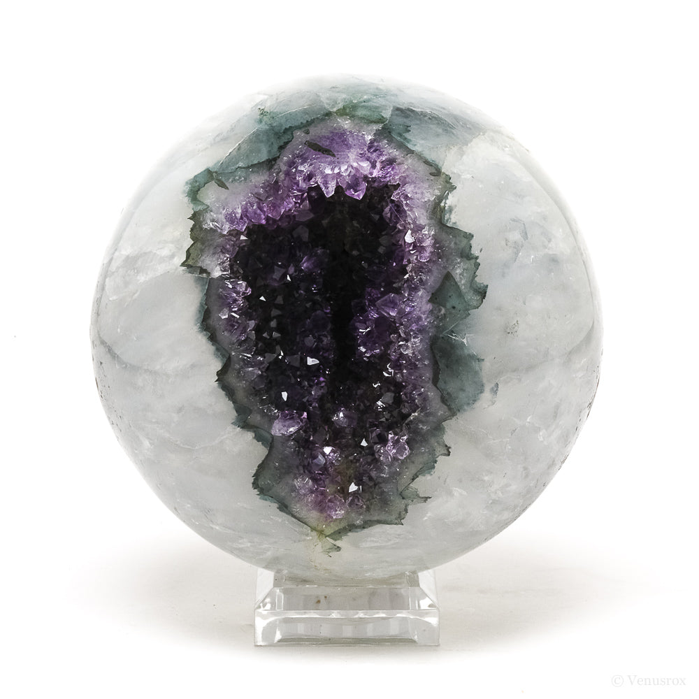 Amethyst with Agate & Chromium Geode Sphere  | Venusrox