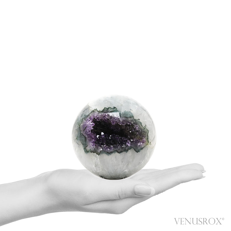 Amethyst with Agate & Chromium Geode Sphere  | Venusrox