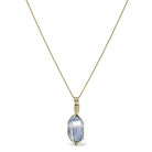 Natural Dumortierite in Quartz Crystal Pendant from the Vaca Morte Mine, Bahia, Brazil | Venusrox