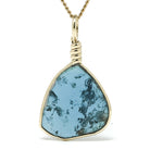 Indicolite (Blue Tourmaline) Polished Slice Pendant from Namibia | Venusrox