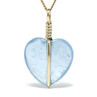 Aquamarine Polished Heart Pendant from Mozambique | Venusrox