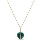 Malachite Polished Crystal Pendant with 9Kt Gold | Venusrox