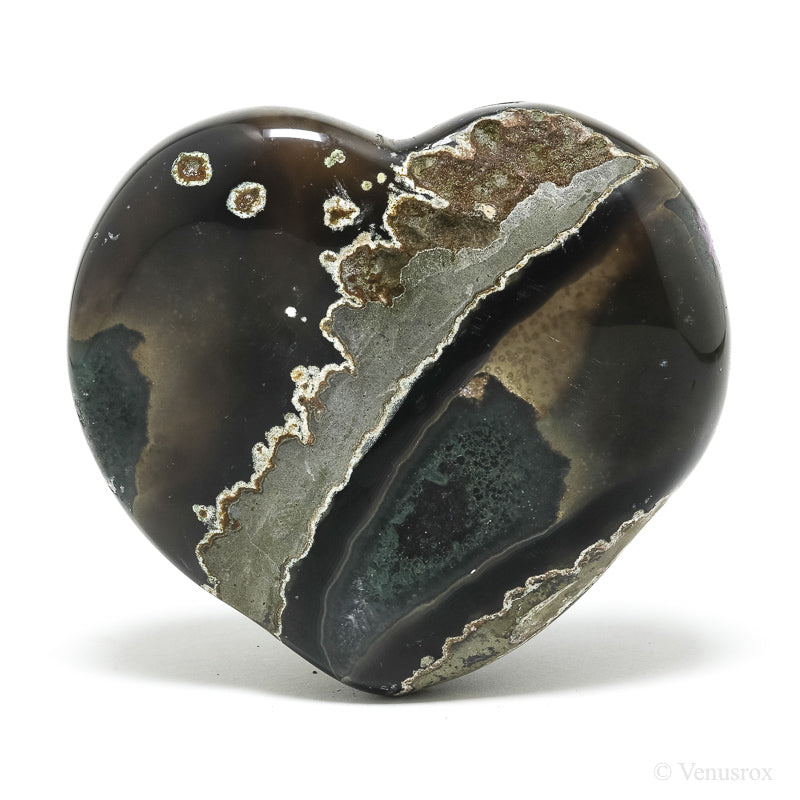 Amethyst with Agate Polished/Natural Heart from Uruguay | Venusrox