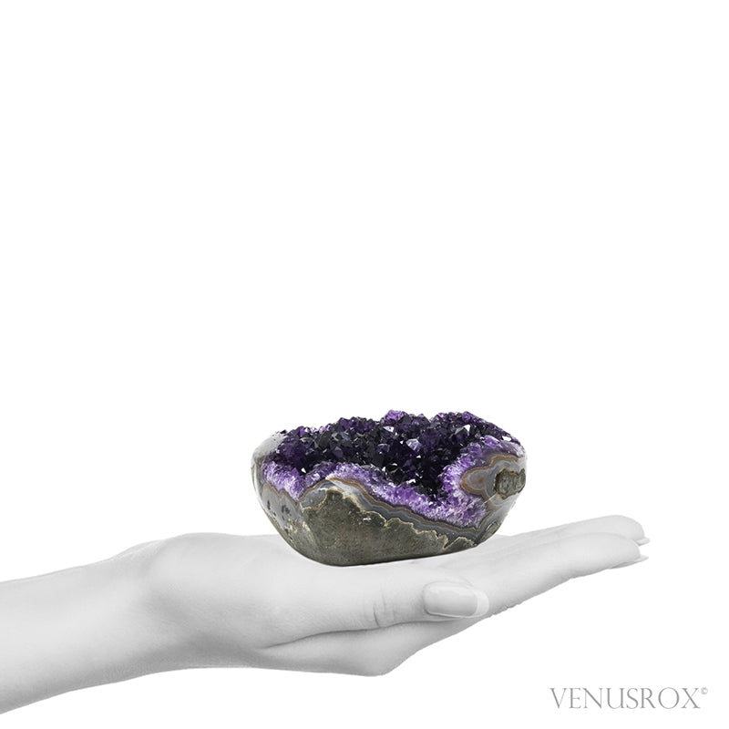 Amethyst with Agate Polished/Natural Heart from Uruguay | Venusrox