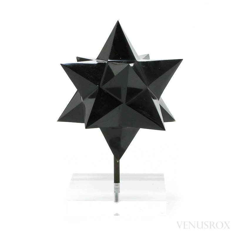 Black Obsidian Polished Star from Brazil mounted on a bespoke stand | Venusrox
