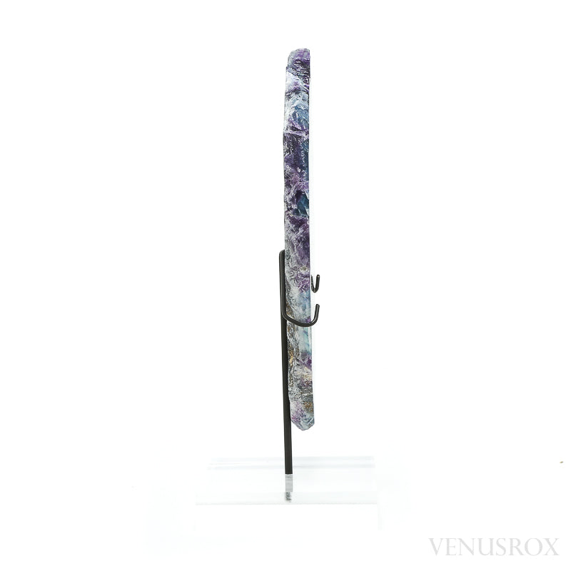 Fluorite Part Polished/Part Natural Slice from Mexico, mounted on a bespoke stand | Venusrox