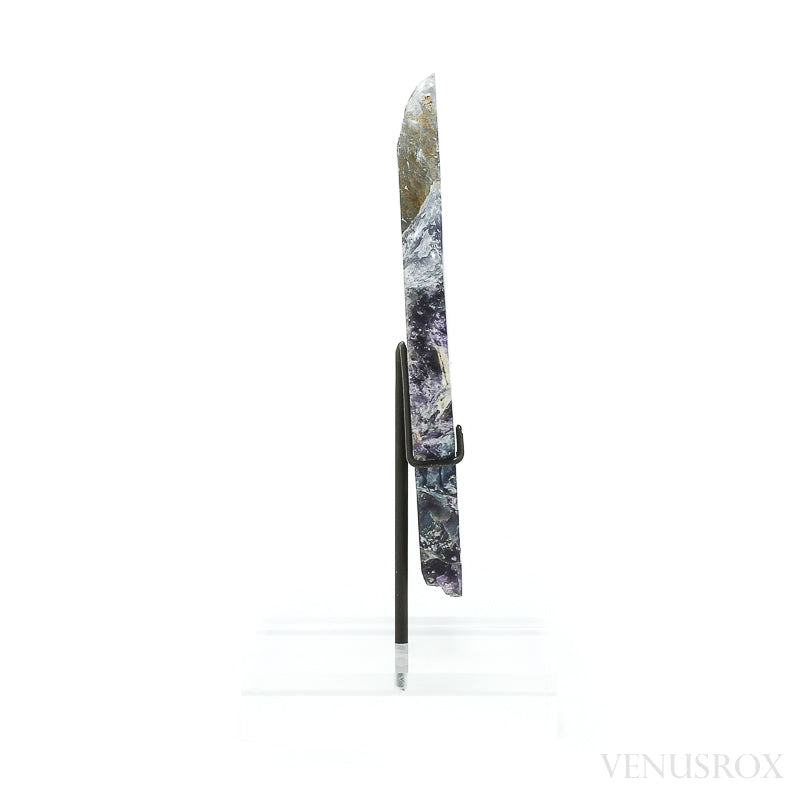 Fluorite Part Polished/Part Natural Slice from Mexico, mounted on a bespoke stand | Venusrox