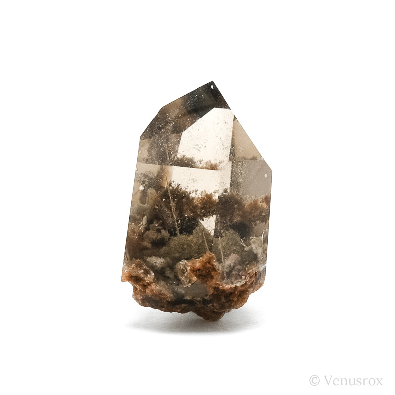 Silver Rutilated/Lodalite/Smoky Quartz Part Polished/Part Natural Point from Brazil | Venusrox
