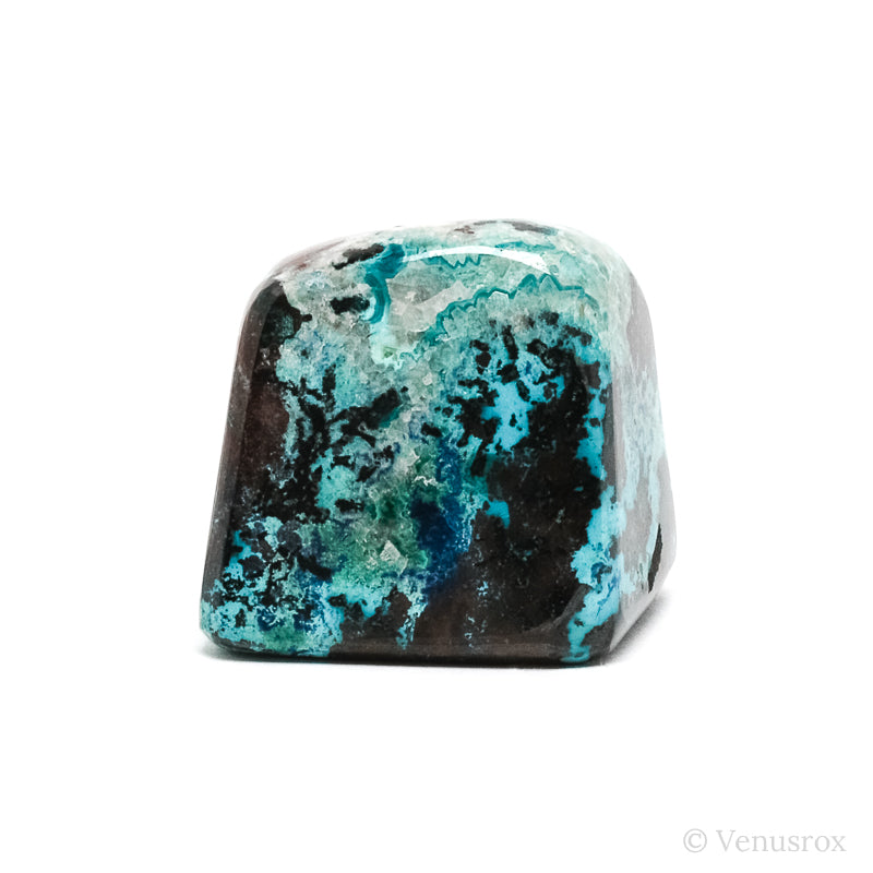 Chrysocolla with Cuprite, Malachite, Shattuckite & Quartz Polished Crystal from the Democratic Republic of Congo | Venusrox
