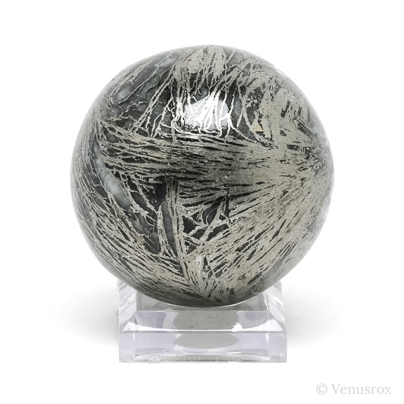'Feather' Pyrite (Pyrite after Pyrrhotite Pseudomorph) Sphere from the Pfaffenberg Mine, Neudorf, Harzgerode, Harz, Saxony-Anhalt, Germany | Venusrox