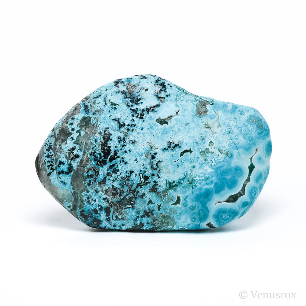 Chrysocolla in Quartz Polished Crystal from the Democratic Republic of the Congo | Venusrox