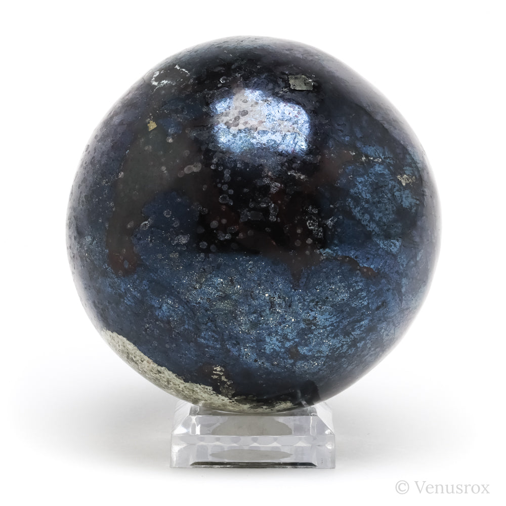 Covellite with Pyrite Polished Sphere from Peru | Venusrox
