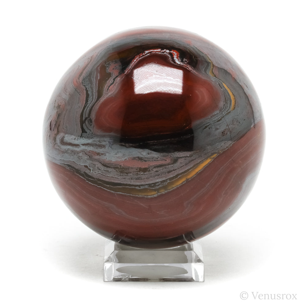 Red Jasper with Hematite & Tigers Eye Polished Sphere from India | Venusrox