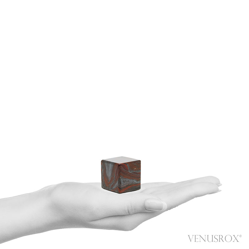 Red Jasper with Hematite & Tigers Eye Polished Cube from India | Venusrox