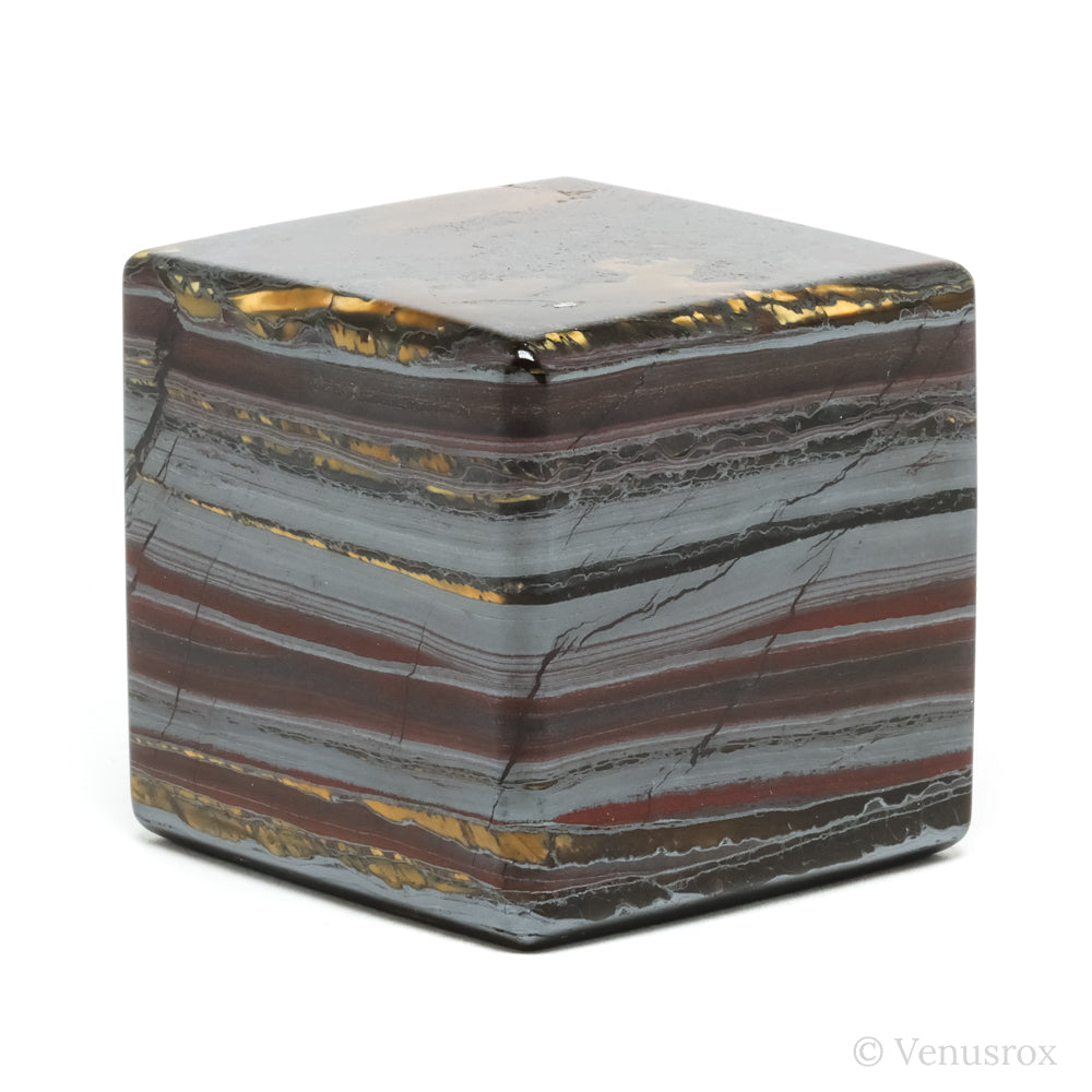 Red Jasper with Hematite & Tigers Eye Polished Cube from India | Venusrox