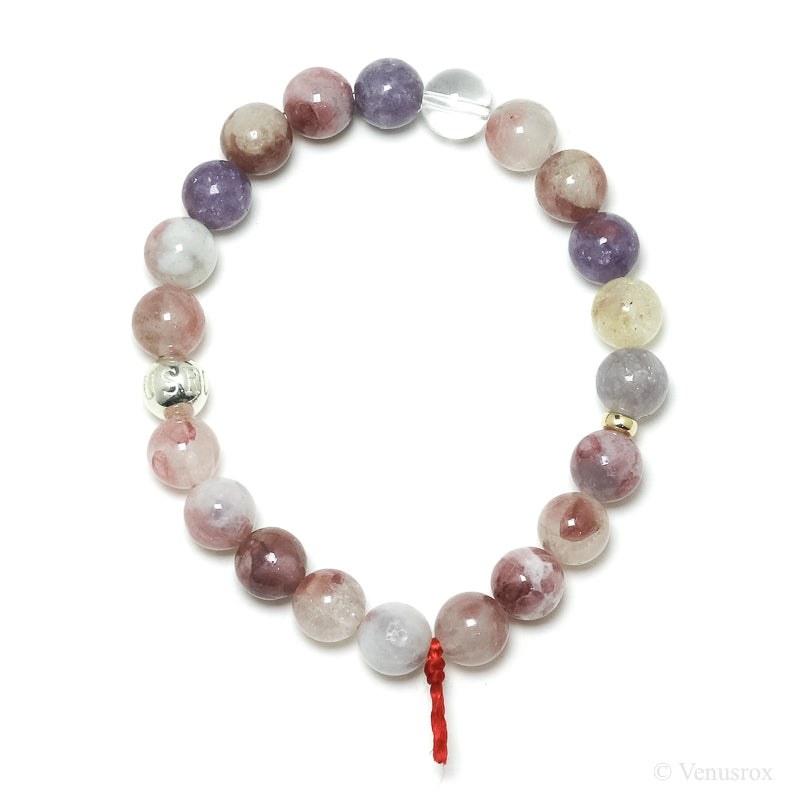 Lepidolite with Pink Tourmaline Bead Bracelet from Brazil | Venusrox
