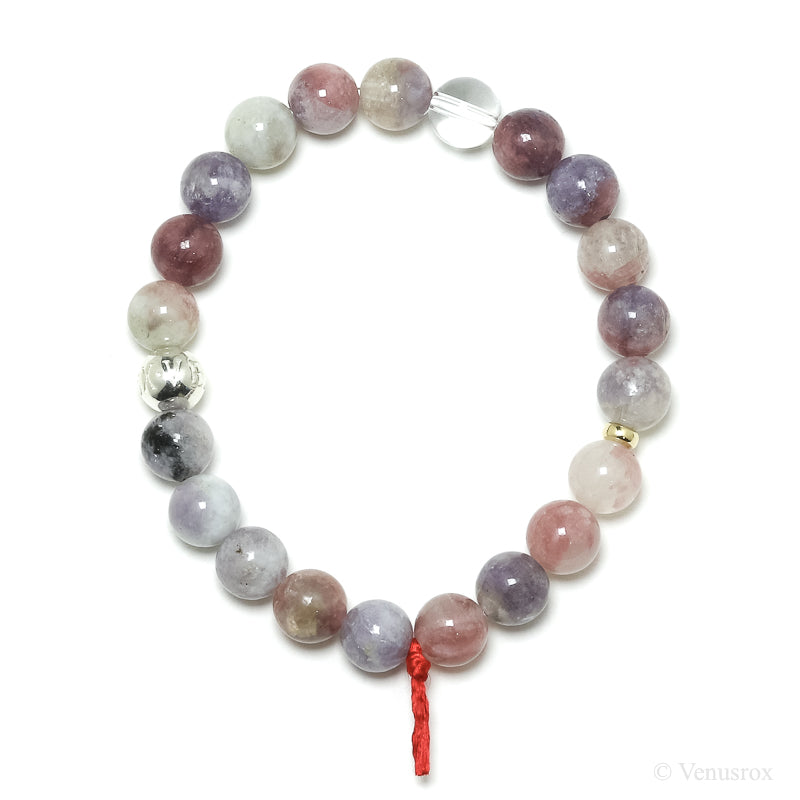 Lepidolite with Pink Tourmaline Bead Bracelet from Brazil | Venusrox