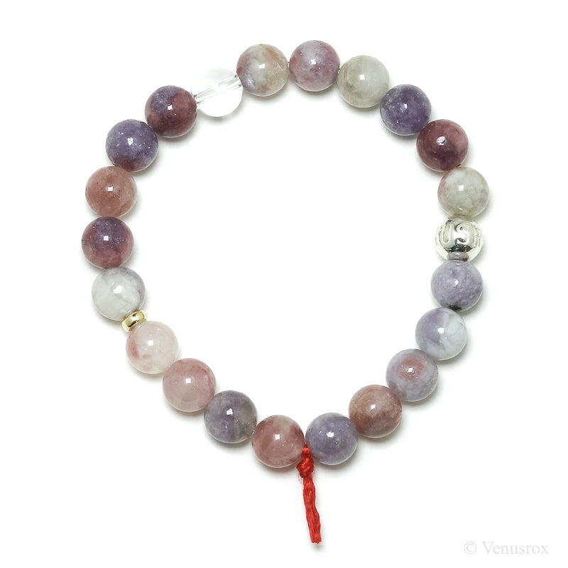 Lepidolite with Pink Tourmaline Bead Bracelet from Brazil | Venusrox
