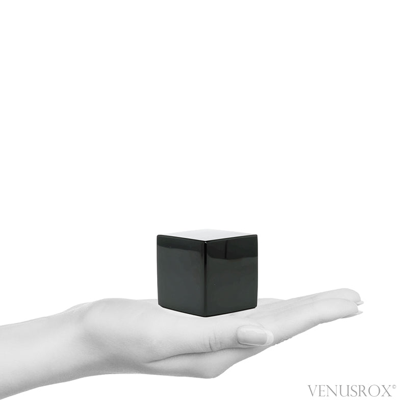 Black Obsidian Polished Cube from Mexico | Venusrox