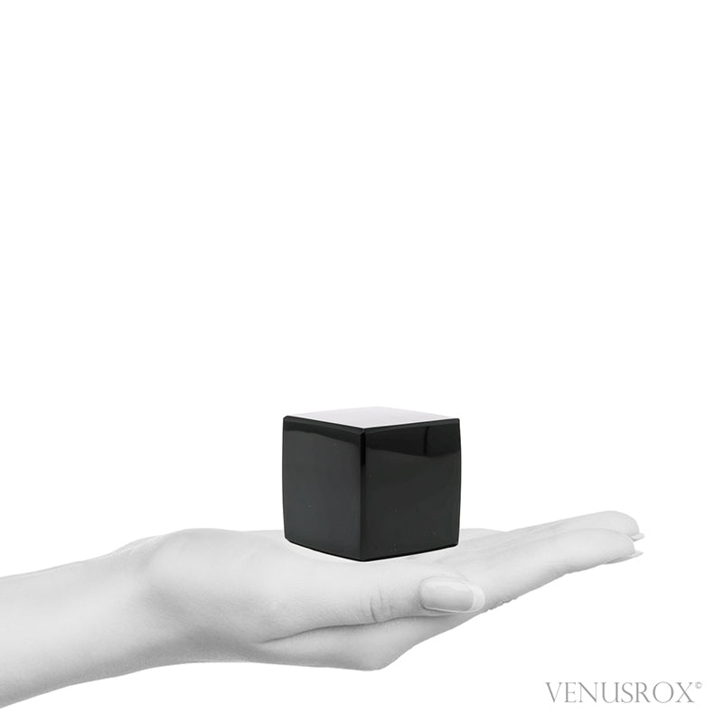 Black Obsidian Polished Cube from Mexico | Venusrox