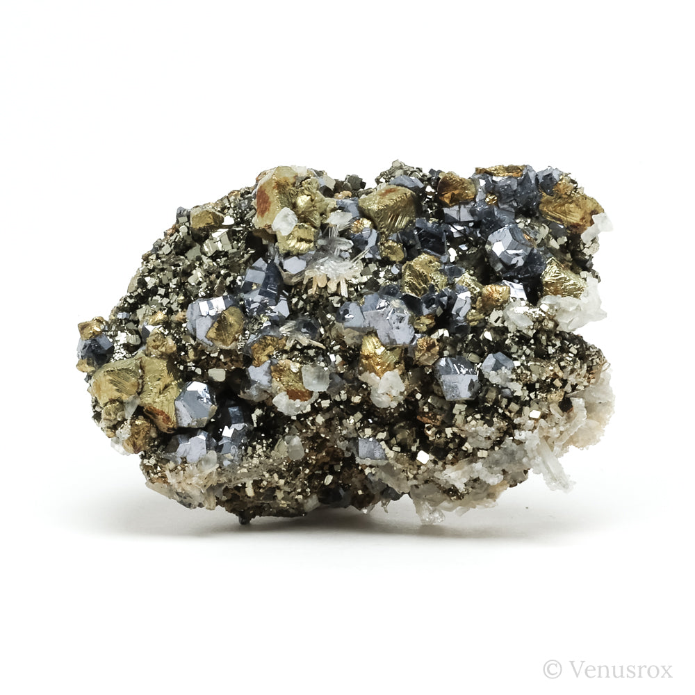 Chalcopyrite with Pyrite, Galena, Calcite & Quartz Natural Cluster from the Trepča Mining Complex, Trepča Valley, Kosovska Mitrovica, Kosovska Mitrovica District, Kosovo | Venusrox