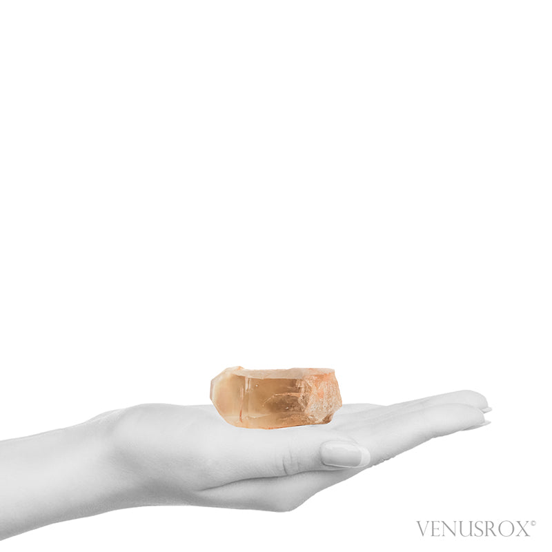 Tangerine/Phantom Lemurian Quartz Part Polished/Part Natural Point from Brazil | Venusrox