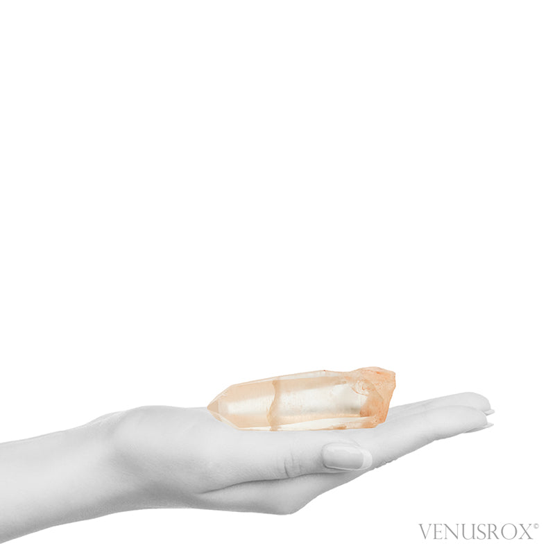 Tangerine Lemurian Quartz Part Polished/Part Natural Point from Brazil | Venusrox