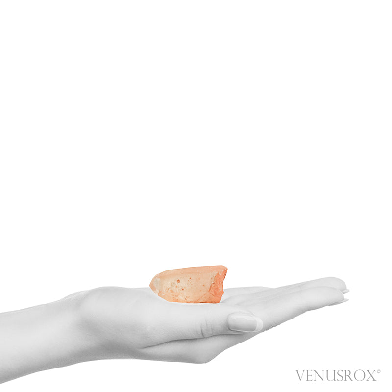 Tangerine Lemurian Quartz Part Polished/Part Natural Point from Brazil | Venusrox