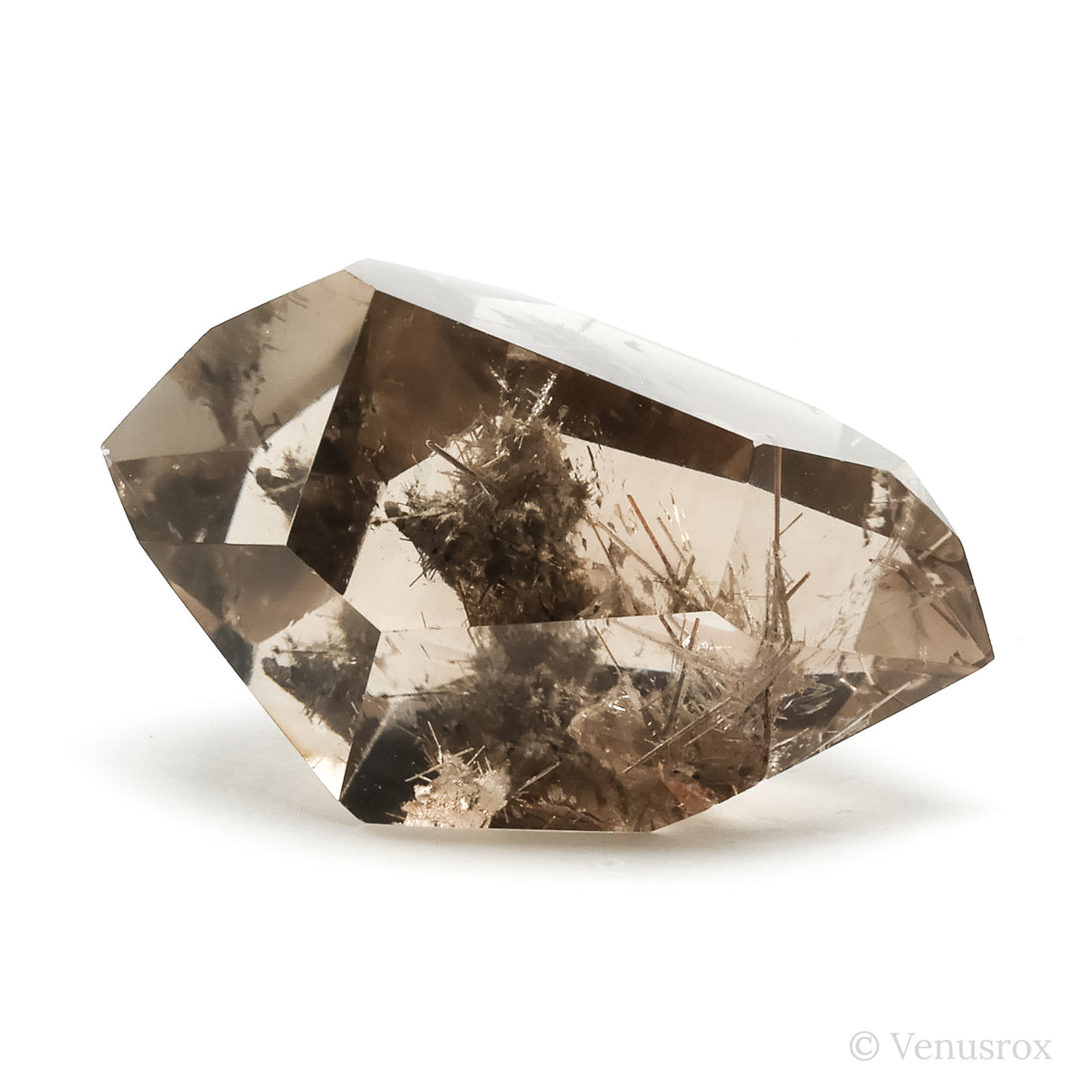 Smoky Rutilated Quartz Part Polished Natural Double Terminated Point from Brazil | Venusrox