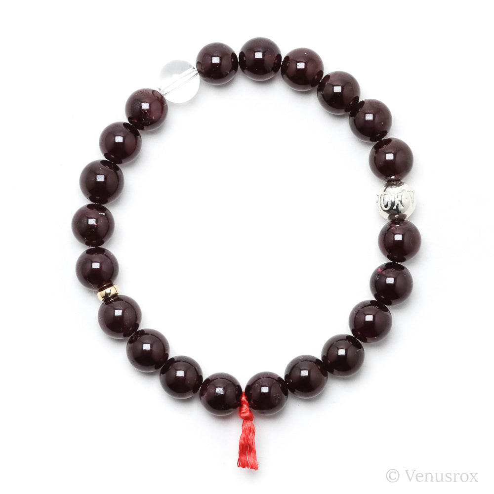 Star Almandine Garnet Bead Bracelet from India | Venusrox