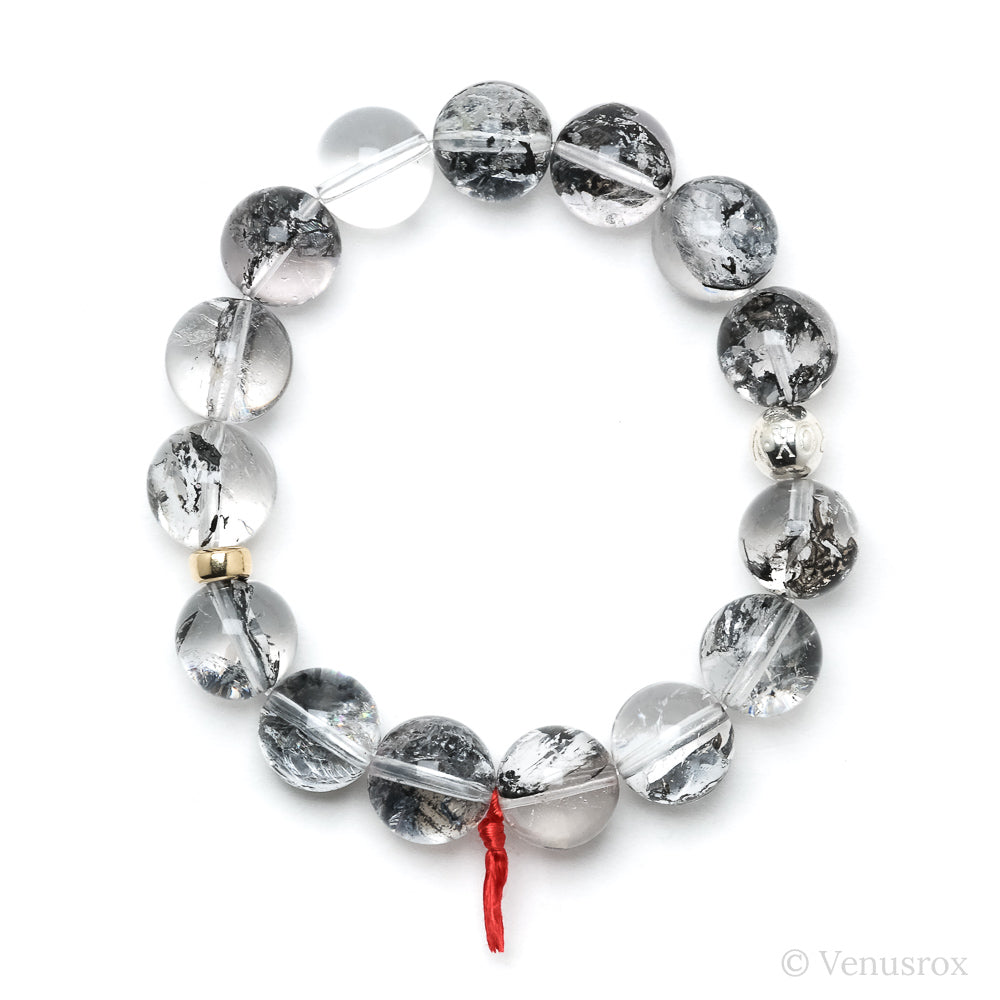 Clear Quartz with Carbon Inclusions Bracelet from Pakistan | Venusrox