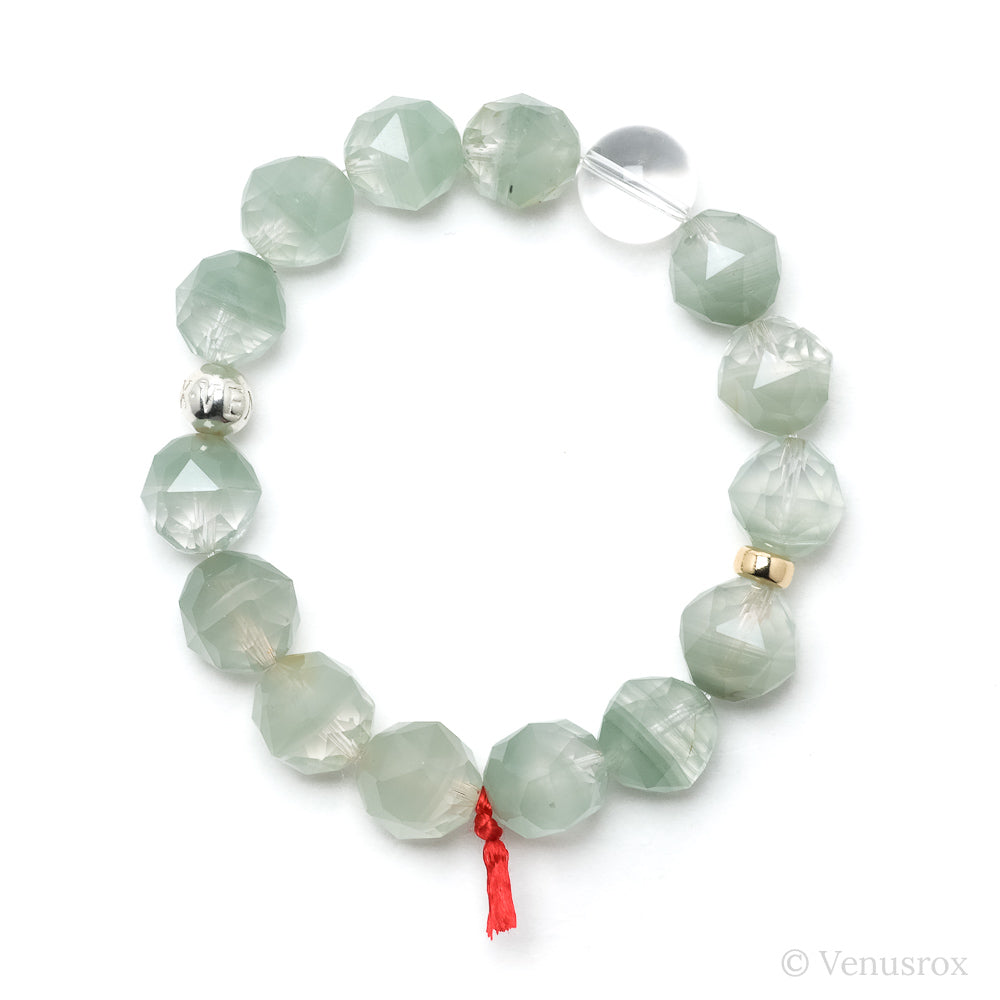 Chlorite Phantom Quartz Bead Bracelet from Brazil | Venusrox