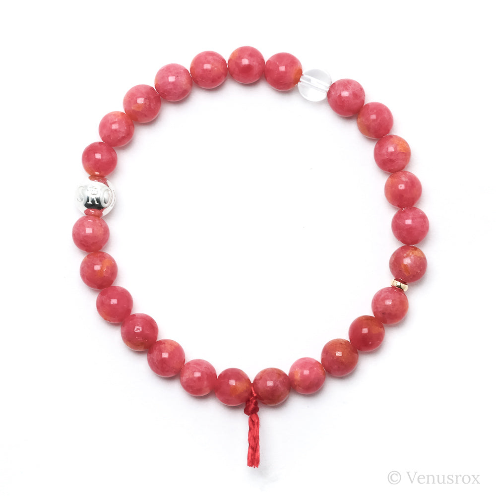 Rhodonite Bead Bracelet from Brazil | Venusrox
