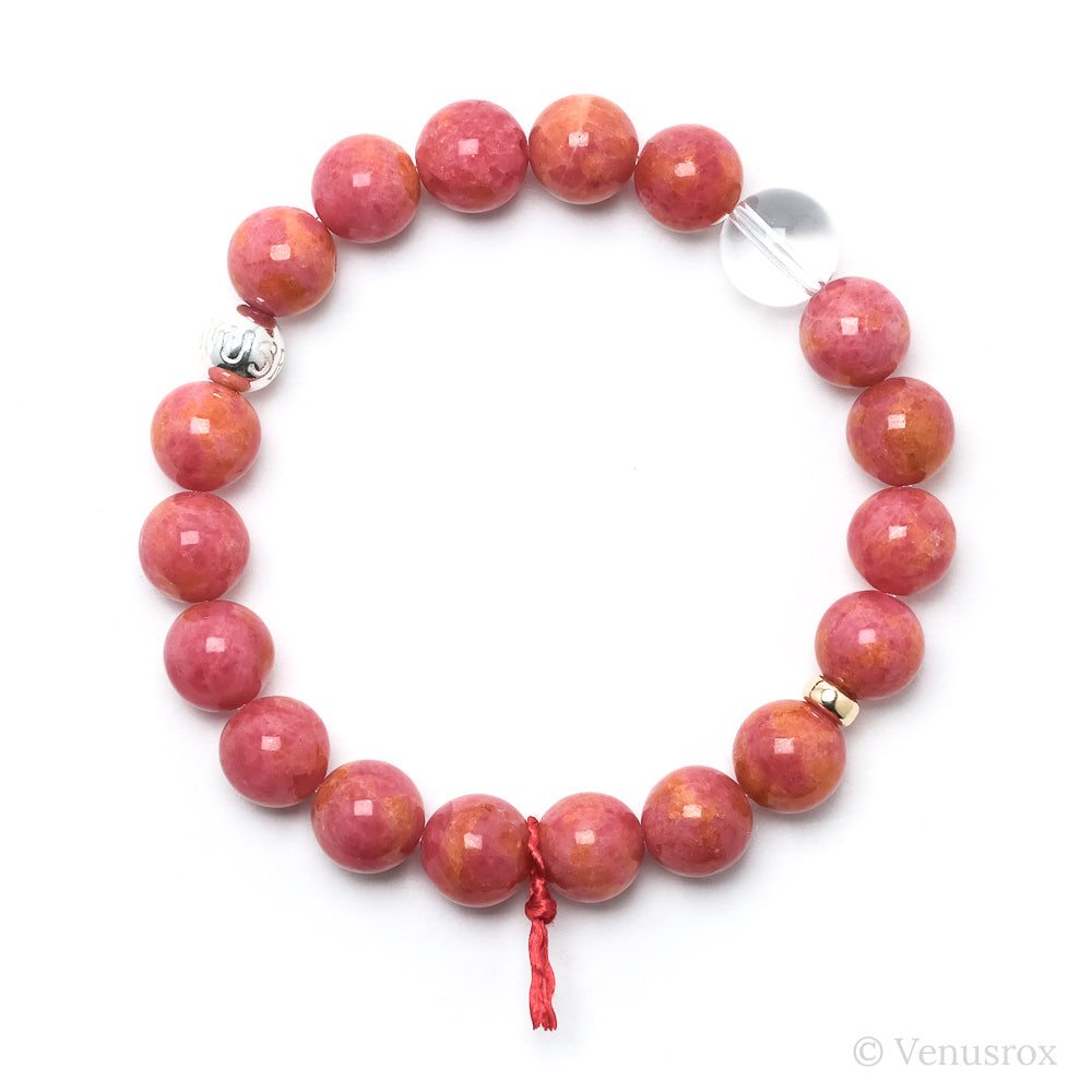 Rhodonite Bead Bracelet from Brazil | Venusrox