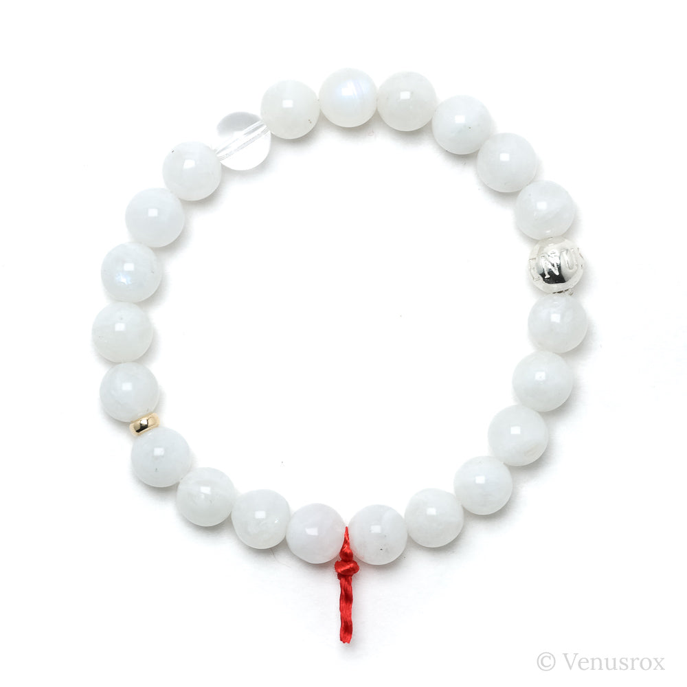 Rainbow Moonstone Bead Bracelet from India | Venusrox