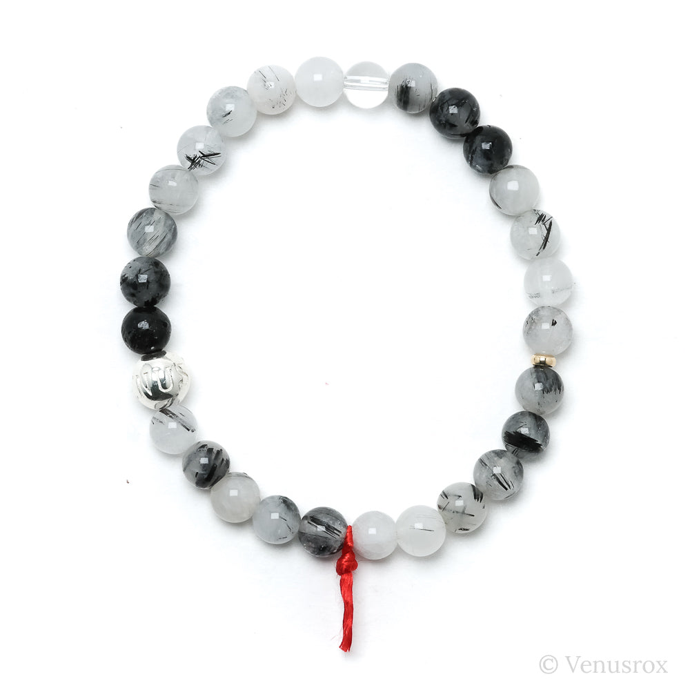 Tourmalinated Quartz Bead Bracelet from Brazil | Venusrox