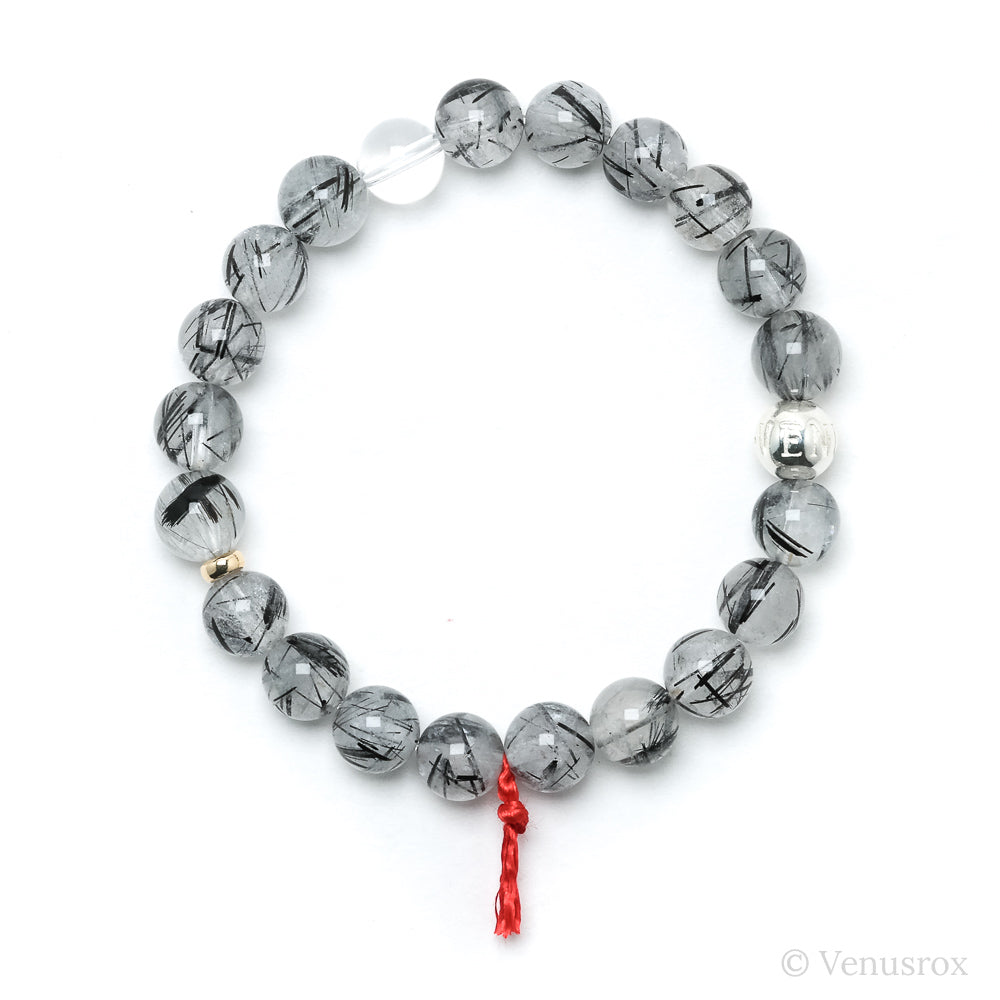 Tourmalinated Quartz Bead Bracelet from Brazil | Venusrox