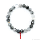 Tourmalinated Quartz Bead Bracelet from Brazil | Venusrox