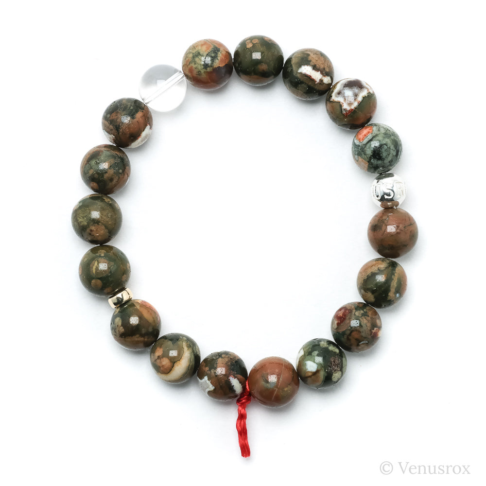 Rhyolite (Rainforest Jasper) Bead Bracelet from Australia | Venusrox