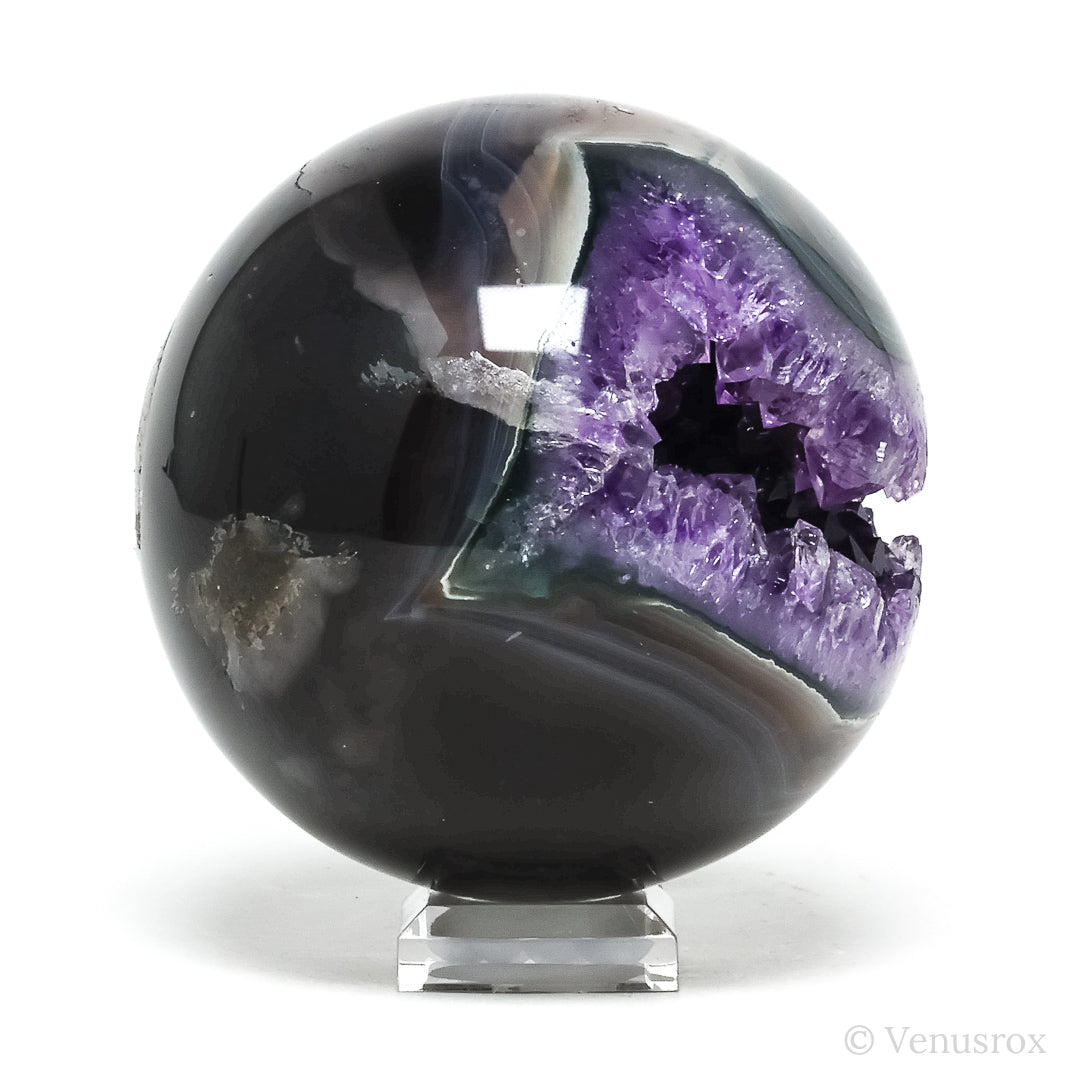 Amethyst with Agate Geode Sphere from Brazil | Venusrox