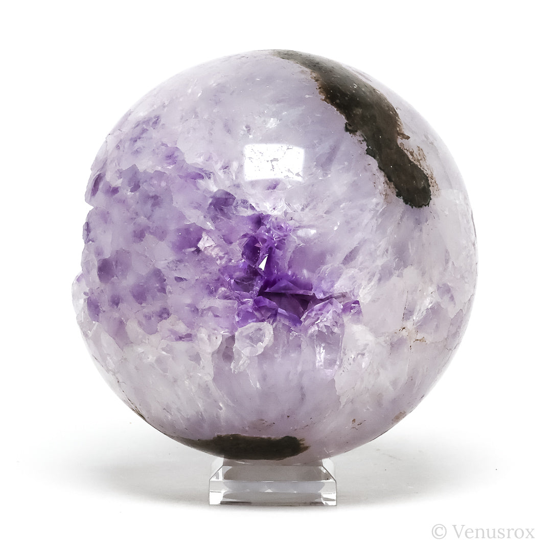Clear Quartz with Amethyst Geode Sphere from Brazil | Venusrox