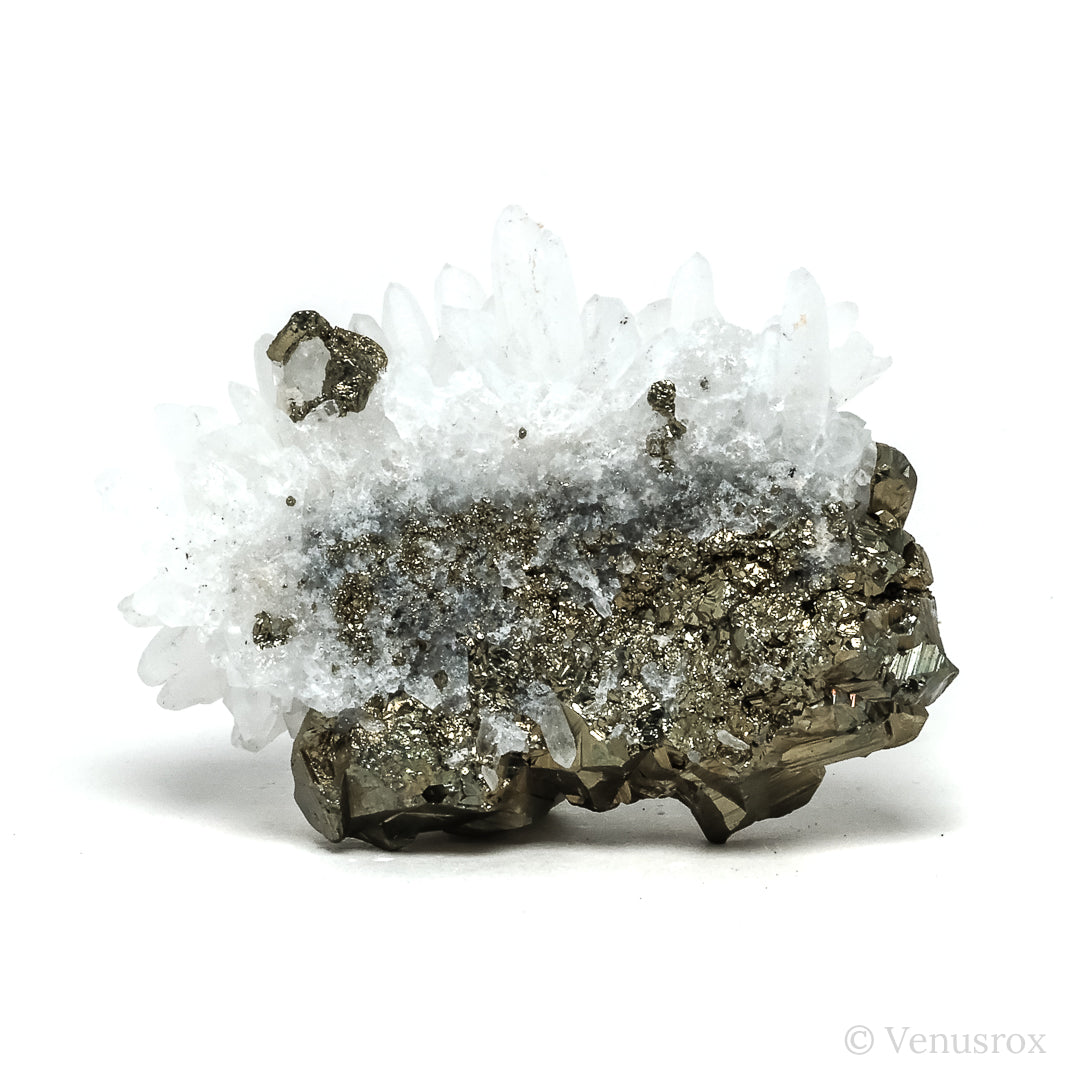 Pyrite with Quartz Natural Cluster from the Huanzala Mine, Huallanca District, Huánuco Department, Peru | Venusrox