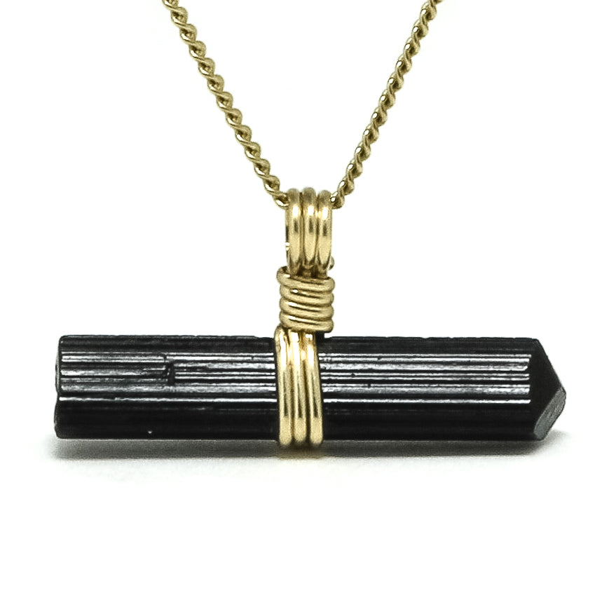 Black Tourmaline Natural Double Terminated Crystal Pendant from Brazil | Venusrox