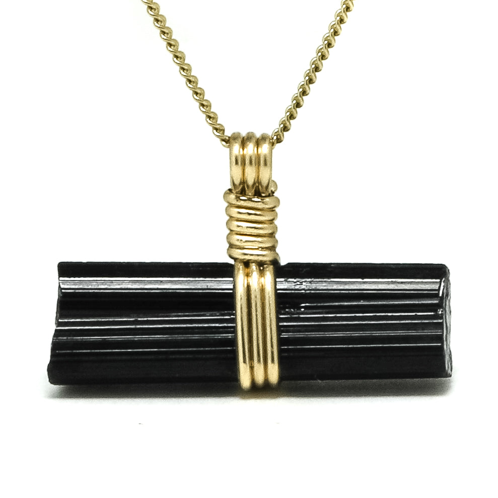 Black Tourmaline Natural Double Terminated Crystal Pendant from Brazil | Venusrox