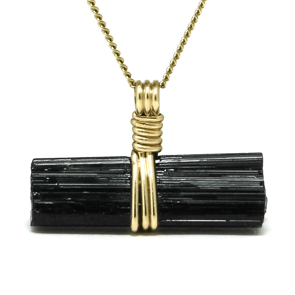 Black Tourmaline Natural Double Terminated Crystal Pendant from Brazil | Venusrox