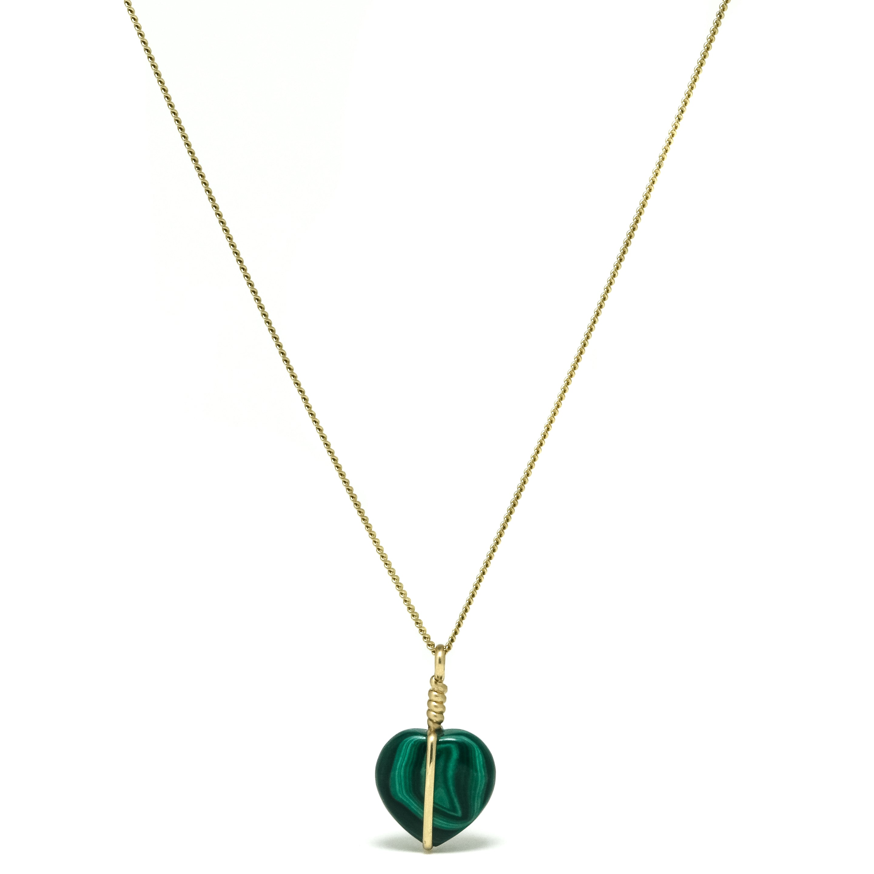 Malachite Polished Heart Pendant from the Democratic Republic of Congo | Venusrox