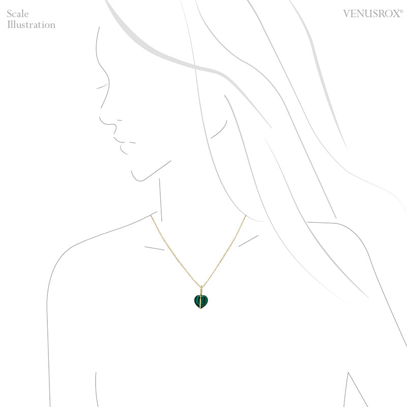 Malachite Polished Heart Pendant from the Democratic Republic of Congo | Venusrox